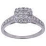 9ct White Gold 0.66ct Princess And Brilliant Cut Diamond Cluster Ring