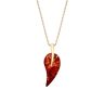 18ct Yellow ﻿Gold on Sterling Silver Baltic Amber Abstract Drop Pendant Necklace