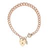 9ct Yellow Gold Heart Clasp Charm Bracelet 7.5"