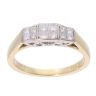 18ct Yellow Gold 0.33ct Princess Cut Diamond Triple Cluster Ring